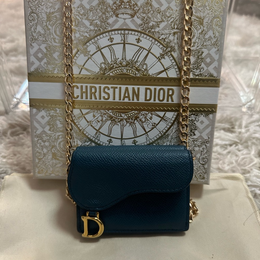 **RARE** DIOR Leather Saddle Lotus Wallet